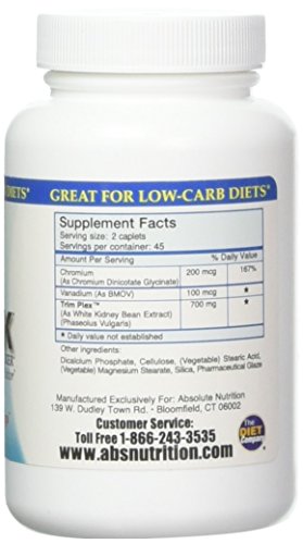 Absolute Nutrition CBlock Carb/Starch Blocker, 90 Caplets Absolute Nutrition uk supplements