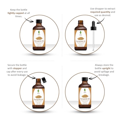 SVA Fenugreek Oil 4oz (118ml) Premium Carrier Oil with Dropper for Hair Care, Hair Oiling, Scalp Massage SVA ORGANICS uk supplements