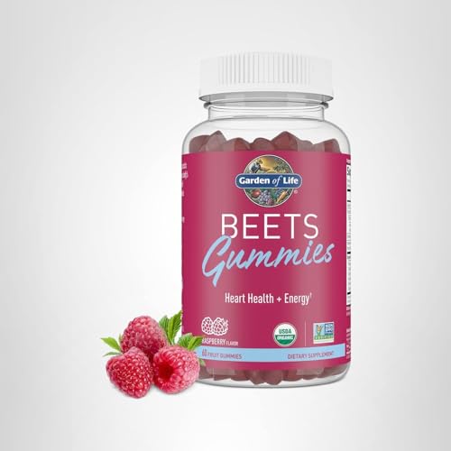 Garden of Life Organic Beet Root Gummies Made from Pectin with Antioxidants, Vitamin C, Vitamin D & B12 for Heart Health & Energy – BEETS Gummies – Vegan, Gluten Free, Non GMO, Raspberry, 30 Servings Garden of Life uk supplements
