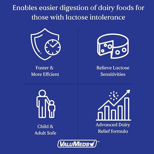 ValuMeds Fast Acting Dairy Relief Lactose Enzymes, 120 Softgels, Help Prevent Gas ValuMeds uk supplements