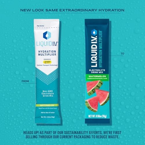Liquid I.V.® Hydration Multiplier® - Watermelon | Electrolyte Powder Drink Mix | 1 Pack (16 Servings) Liquid I.V. uk supplements