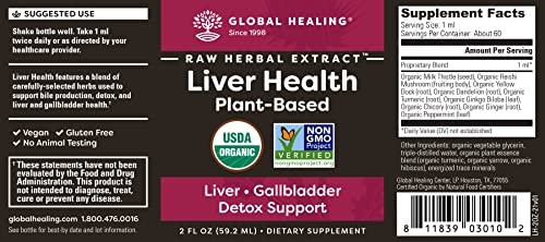Global Healing Liver Health - Natural Vegan Liquid Drops Supplement Supports Liver Global Healing Center uk supplements