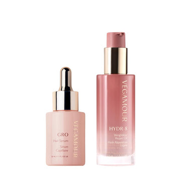 Vegamour GRO and Shine Kit Includes GRO Hair Serum & HYDR-8 Weightless Repair Oil for Fine or Thinning Hair VEGAMOUR uk supplements