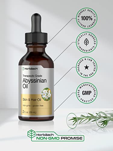 Abyssinian Oil 4 fl oz | Hair and Skin Oil | 2 Pack of 2oz | Paraben, SLS and Fragrance Free Horbäach uk supplements