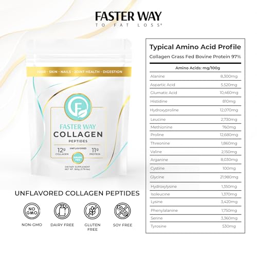 FASTer Way to Fat Loss, Unflavored, 360g Grass-Fed Beef Collagen Peptides for Skin FASTer Way to Fat Loss uk supplements