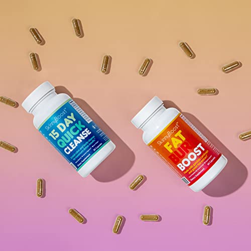 SkinnyBoost Fat Burn & 15 Day Quick Cleanse KIT-Vegan Capsules, Easy to Use: Detox SkinnyBoost uk supplements
