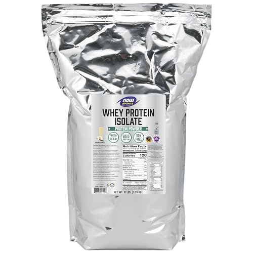NOW Sports Nutrition, Whey Protein Isolate, 25 g With BCAAs, Creamy Vanilla Powder NOW uk supplements