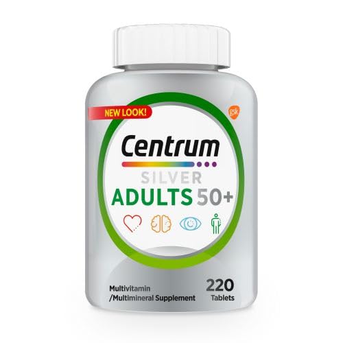Centrum Silver Multivitamin for Adults 50 Plus, Multivitamin/Multimineral Supplement, Vitamin D3, B Vitamins, Gluten Free, Non-GMO Ingredients, Supports Memory and Cognition Centrum uk supplements