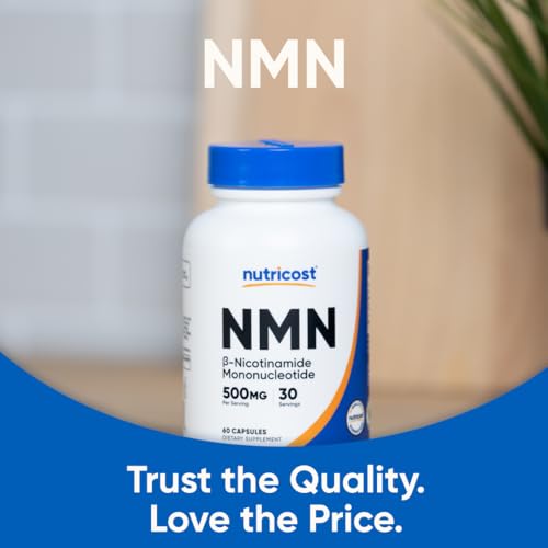 Nutricost NMN (Nicotinamide Mononucleotide) 500mg, 60 Capsules - Vegetarian Friendly, 30 Servings, Gluten Free, GMO Free Nutricost uk supplements