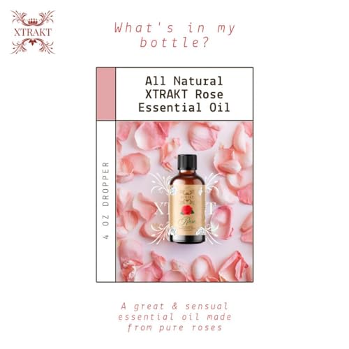XTRAKT Pure Rose Essential Oil - Therapeutic Grade Aromatherapy Oil for Elegance and Emotional Balance XTRAKT uk supplements