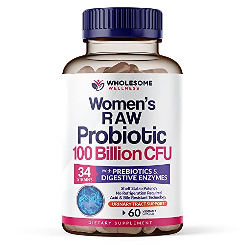 Dr. Formulated Raw Probiotics for Women 100 Billion CFUs with Prebiotics Wholesome Wellness uk supplements