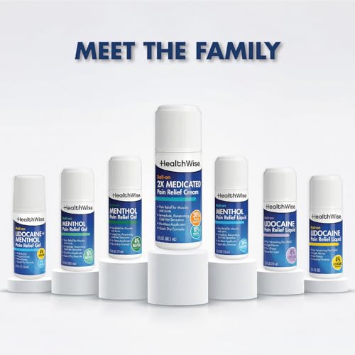 HealthWise 2X Medicated Roll-On | 10% Menthol + 20% Methyl Salicylate | Pain Relief Cream | 3 oz. 88.5 mL | Quick-Dry Formula | Immediate Penetrating Action | Topical Analgesic HealthWise uk supplements