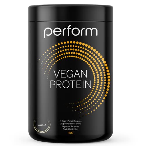 Vegan Protein Powder | 1kg | 30 Servings | 4 Protein Sources | Perform (Double Chocolate) ROS Nutrition uk supplements