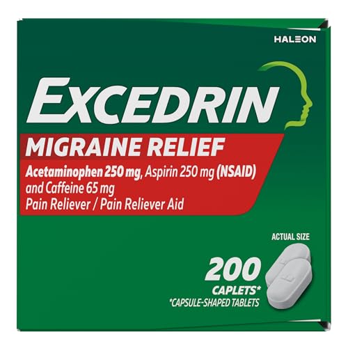 Excedrin Migraine Relief Caplets to Alleviate Migraine Symptoms - 200 Count Excedrin uk supplements