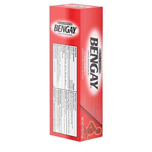 Bengay Ultra Strength Topical Pain Relief Cream, Non-Greasy Topical Analgesic for Minor Arthritis, Muscle, Joint and Back Pain, Camphor, Menthol and Methyl Salicylate, 4 OZ Bengay uk supplements