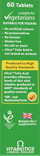 Vitabiotics Ultra Folic Acid Tablets 400 mcg Vitamin B9 with Vitamin B12-60 Tablets Vitabiotics Ultra uk supplements
