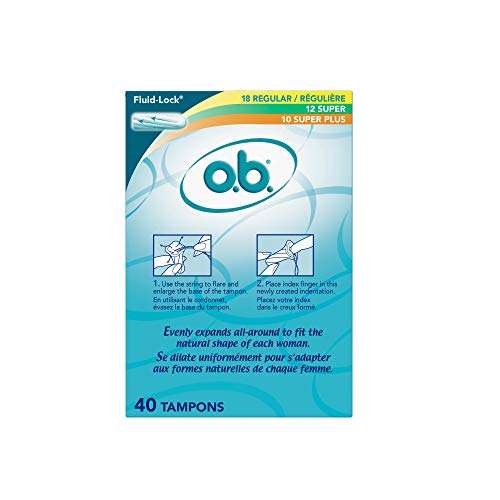o.b. Tampons Multipack | Non-Applicator Tampon, Unscented | Regular/Super/Super Plus Tampons, 40ct o.b. uk supplements