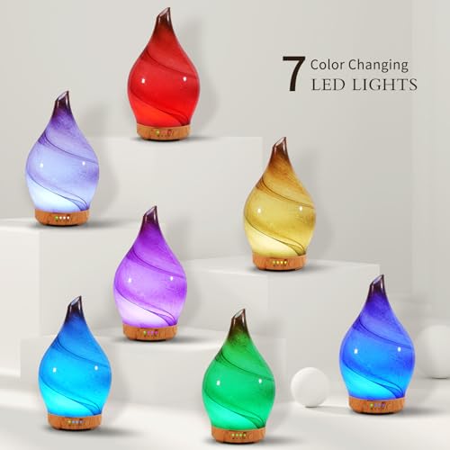 Porseme 100ml Glass Essential Oil Diffuser Aromatherapy Ultrasonic Cool Mist Humidifier 4 Running Hours Porseme uk supplements