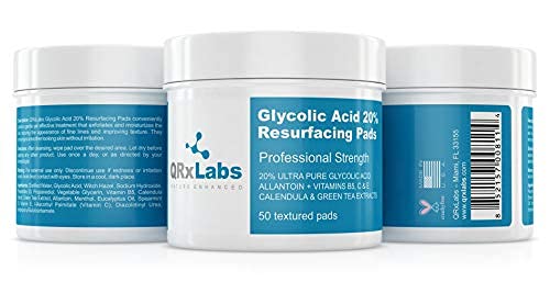 QRxLabs Glycolic Acid 20% Resurfacing Pads for Face & Body with Vitamins B5 QRxLabs uk supplements