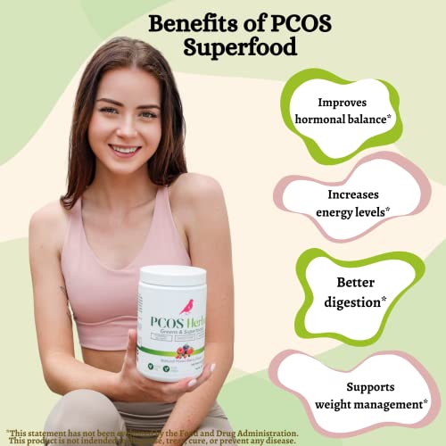 PCOS Herbal Green Superfood Probiotic Powder Mix: Hormonal Balance, Energy Boost PCOS Herbal Tea uk supplements