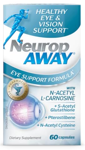 NeuropAWAY Eye Support Supplement 60CT with Lutein N-Acetyl L-Carnosine S-Acetyl Glutathione N-Acetyl Cystiene Pterostilbene Lycopene Zeaxanthin to Support Healthy Vision, Helps Blurry and Dry Eyes NeuropAWAY uk supplements