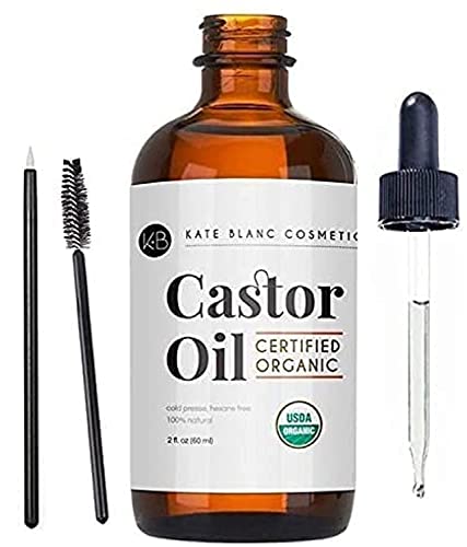 Kate Blanc Cosmetics Castor Oil (2oz), USDA Certified Organic, 100% Pure, Cold Pressed Kate Blanc Cosmetics uk supplements