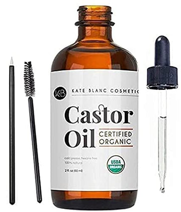 Kate Blanc Cosmetics Castor Oil (2oz), USDA Certified Organic, 100% Pure, Cold Pressed Kate Blanc Cosmetics uk supplements
