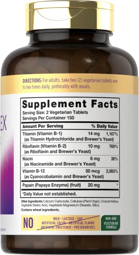 Carlyle B Complex Vitamin with B12 | 300 Tablets | High Potency Formula | Vegetarian Carlyle uk supplements