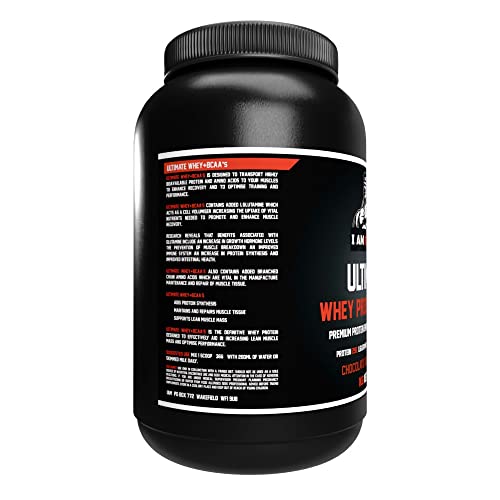 Ultimate Whey Protein + BCAA’s Powder, Premium High Protein Isolate, Enhance Lean Muscle Mass and Recovery, 1kg I AM MUSCLE uk supplements