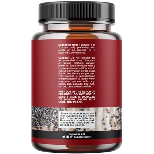 Potent Chia Seed Extract Pills for Men and Women Natural Supplement for Weight Loss Natures Craft uk supplements