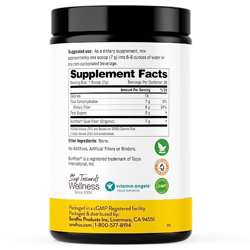Sandhu's Prebiotic Fiber Supplement Powder –30 Servings- SunFiber® –Low FODMAP Sandhu's uk supplements