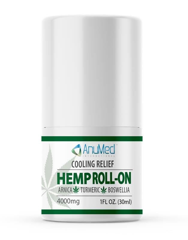 ANUMED Hemp Roll-On 4000mg Pain Relief. Fast Acting, Long Lasting, Maximum Strength with Arnica + Turmeric for Anti-Inflammatory, Natural Recovery, Joint, Muscle, Nerve Pain Reliever 2 Packs of (1oz) AnuMed International uk supplements