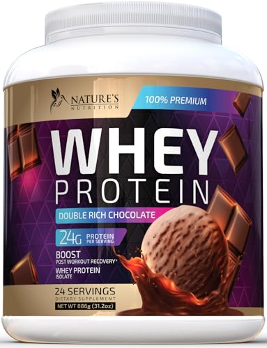 Whey Protein Powder 24g - Chocolate Ice Cream Whey Isolate Protein for Muscle Growth Nature's Nutrition uk supplements