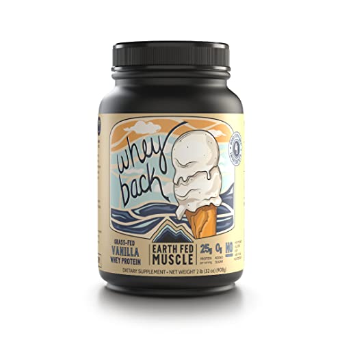 Earth Fed Muscle Whey Back Vanilla Truly Grass Fed Whey 2lb - No Fillers, Flow Agents Earth Fed Muscle uk supplements