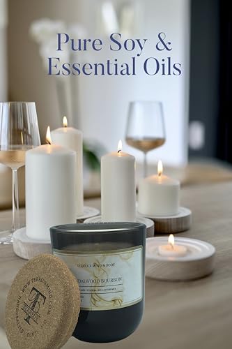 Sandalwood Bourbon Non-Toxic Candles | Natural Candles for Men |Aromatherapy Candle Relaxing Terreux Mind & Body uk supplements