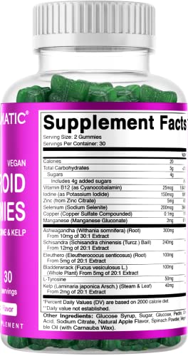 Vitamatic 2 Pack Vegan Thyroid Support Gummies with Iodine & Kelp - 60 Count Vitamatic uk supplements