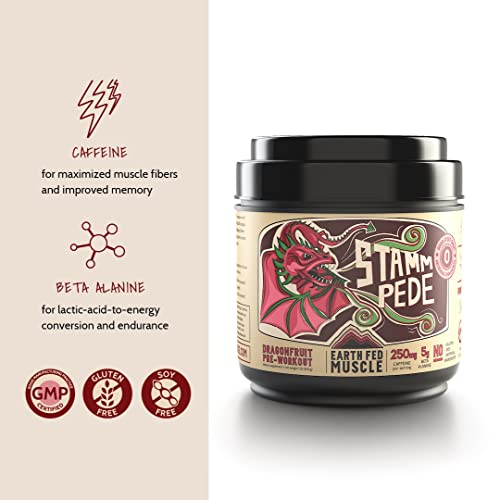 Earth Fed Muscle Stammpede DragoFruit Punch Pre Workout, 30 Servings, Boost Energy Earth Fed Muscle uk supplements
