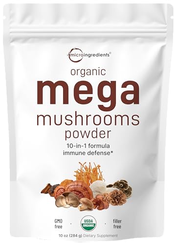 Sustainably US Grown, Organic Mega Mushroom 10 in 1 Complex Formula Powder Micro Ingredients uk supplements