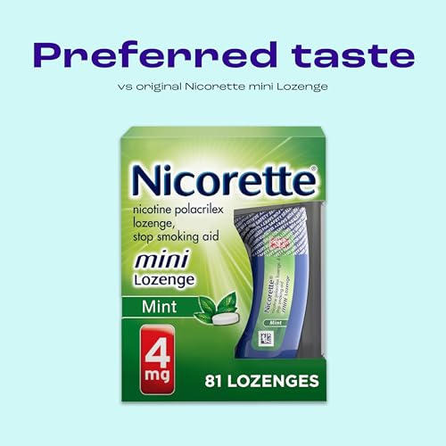 Nicorette 4 mg Mini Nicotine Lozenges to Quit Smoking - Mint Flavored Stop Nicorette uk supplements