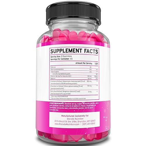 Hormonal Balance For Women & PMS Relief Gummies (90 Gummies) - Support Cramps DORADO NUTRITION uk supplements