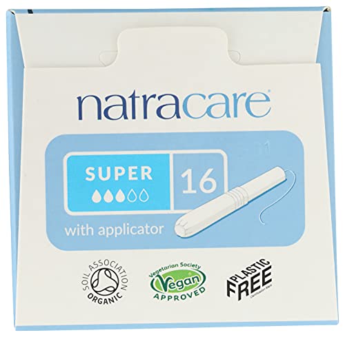 Natracare Organic Cotton Super Tampons with Cardboard Applicator, Plastic Free, Chlorine Free NATRACARE uk supplements