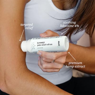SUNMED Lidocaine 4% Roll-On Pain Relief – Targeted Topical Hemp Oil Extract for Muscle, Joint & Discomfort Relief – Portable Recovery Solution for Athletes – Quick Numbing Action, 3oz SUNMED uk supplements