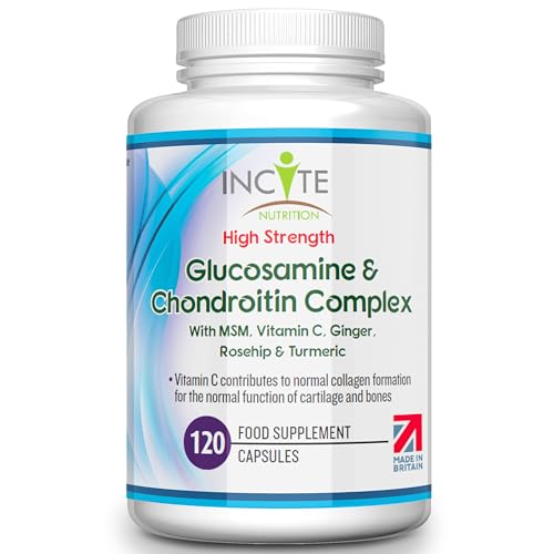 Glucosamine and Chondroitin High Strength Complex with MSM, Vitamin C, Ginge Incite Nutrition uk supplements