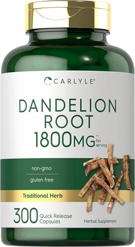 Carlyle Dandelion Root Capsules 1800mg | 300 Count | Non-GMO, Gluten Free Carlyle uk supplements
