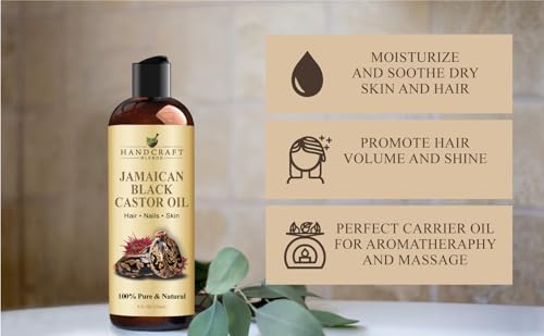 Handcraft Blends Jamaican Black Castor Oil for Hair Growth, Eyelashes and Eyebrows - 100% Pure Handcraft Blends uk supplements