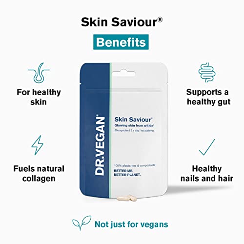 DR.VEGAN Skin Saviour | Fuel Collagen Naturally | Collagen Alternative | 60 Capsules dr vegan uk supplements