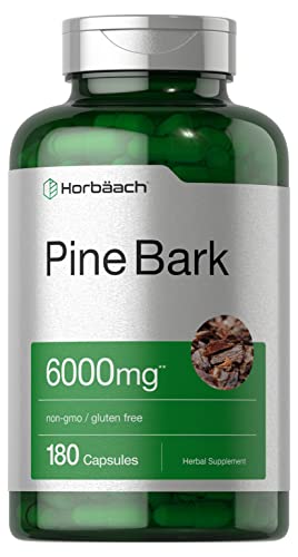 Pine Bark Extract | 6000 mg | 180 Capsules | Standardized to Contain 380 mg Proanthocyan Horbäach uk supplements