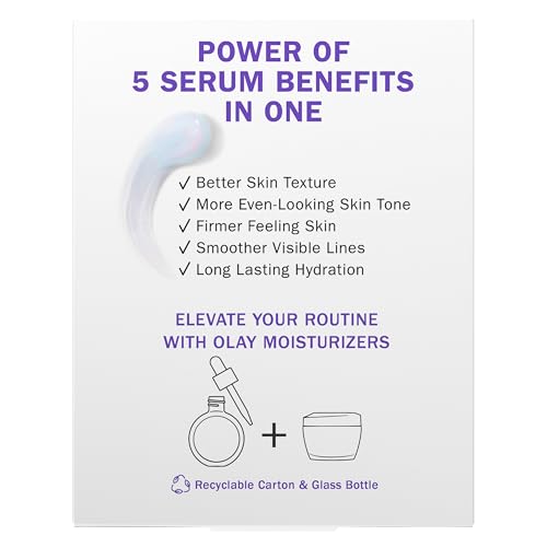 Olay Super Serum - Glow Serum for Face - Activated Niacinamide, Vitamin C & E, Collagen Peptide, AHA - 5-in-1 Benefits - Brightens, Hydrates, Smooths, Firms, Evens Tone, Proactive Anti-Aging, 1.7 Oz Olay uk supplements
