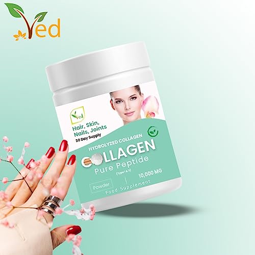 Collagen Peptides Powder Supplement, Support Joint, Bone, Skin, Muscles, Hair, Nail Growth Ved uk supplements