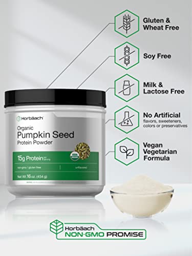 Pumpkin Seed Protein Powder Organic | 16 oz | Vegetarian, Gluten Free, and Non-GMO Horbäach uk supplements